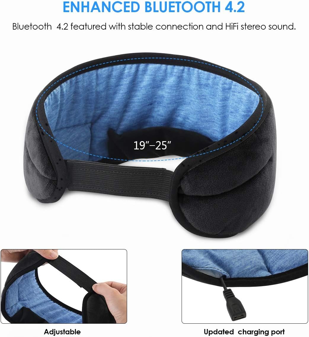 Jinxuny Bluetooth Sleeping Eye Cover Headphones Sleeping Travel Music