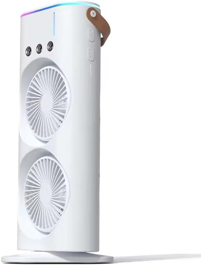 Weltherm 2-in-1 Mist Fan & Cooler | Cordless, Quiet, Remote Control, 270° Foldable