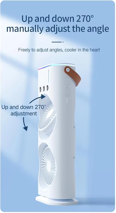 Weltherm 2-in-1 Mist Fan & Cooler | Cordless, Quiet, Remote Control, 270° Foldable