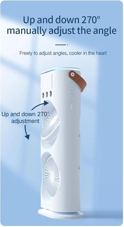 Weltherm 2-in-1 Mist Fan & Cooler | Cordless, Quiet, Remote Control, 270° Foldable