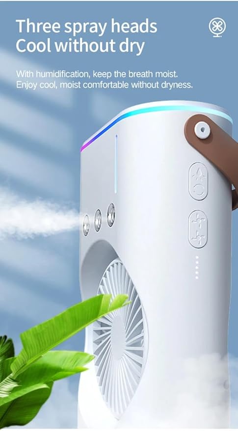 Weltherm 2-in-1 Mist Fan & Cooler | Cordless, Quiet, Remote Control, 270° Foldable