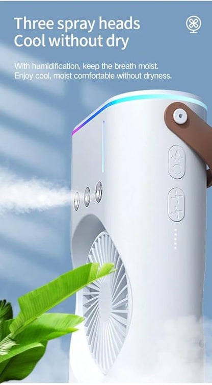 Weltherm 2-in-1 Mist Fan & Cooler | Cordless, Quiet, Remote Control, 270° Foldable