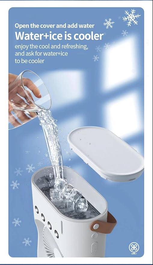 Weltherm 2-in-1 Mist Fan & Cooler | Cordless, Quiet, Remote Control, 270° Foldable