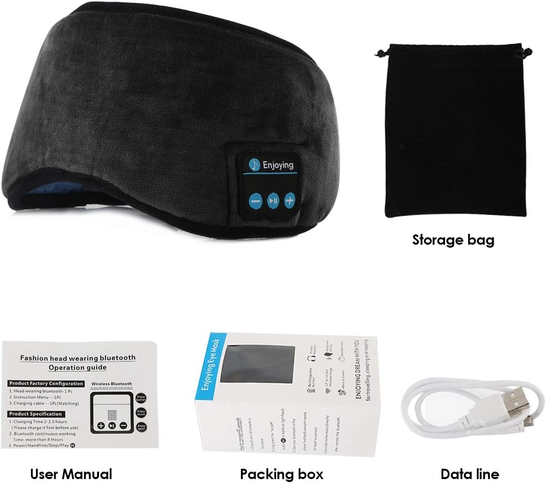 Jinxuny Bluetooth Sleeping Eye Cover Headphones Sleeping Travel Music