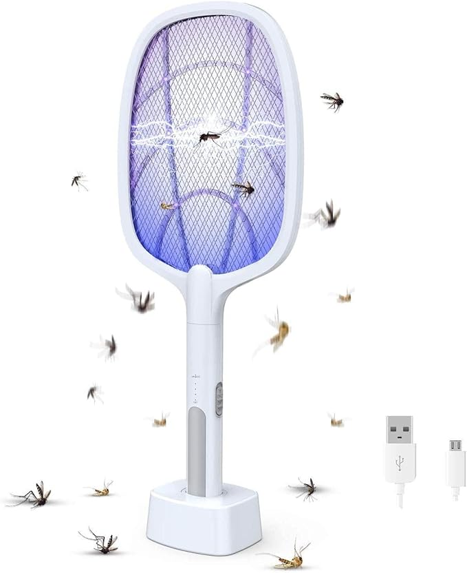 VAIVIDHYAM 2-in-1 Mosquito Bat with UV Light, Rechargeable 1200mAh