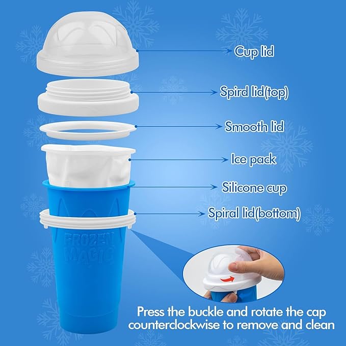 iNTAG Frozen Magic Slushy Maker Squeeze Cup