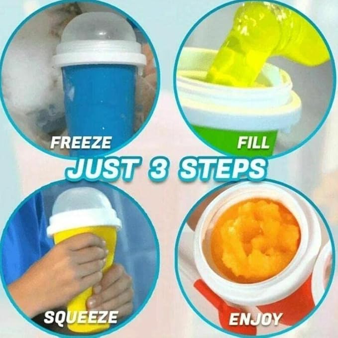 iNTAG Frozen Magic Slushy Maker Squeeze Cup