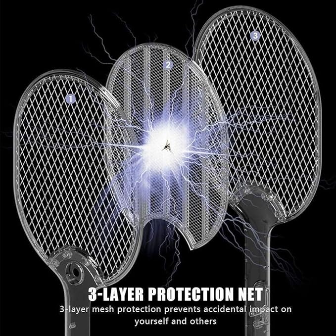 VAIVIDHYAM 2-in-1 Mosquito Bat with UV Light, Rechargeable 1200mAh
