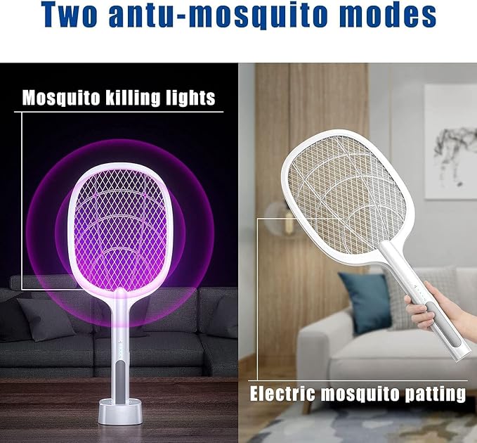 VAIVIDHYAM 2-in-1 Mosquito Bat with UV Light, Rechargeable 1200mAh