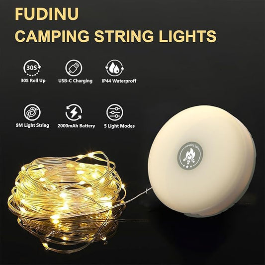Juflix Portable USB Rechargeable Waterproof Camping String Lights