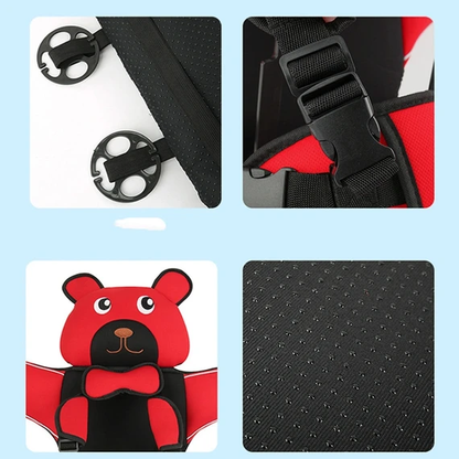 Baby Car Seat – Teddy Bear Design with Safety Belt and Comfortable Head & Back Support