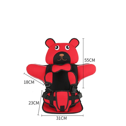 Baby Car Seat – Teddy Bear Design with Safety Belt and Comfortable Head & Back Support