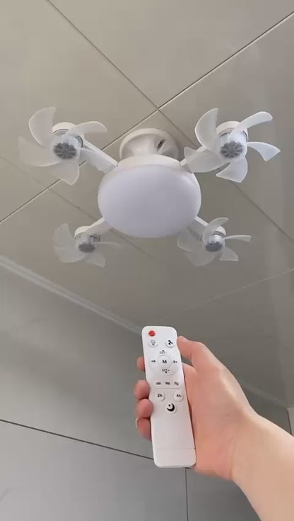 Share this product    Quiet Ceiling Fan with Remote Control, 3 LED Lights and 4 Fans